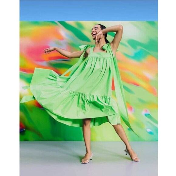 Christopher John Rogers for Target High Low Babydoll Dress Light Green Small - Picture 6 of 8